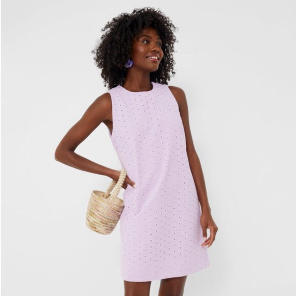 TuckernuckNEW Lavender Eyelet Sleeveless Crew Neck Folly Mini Dress Size XS